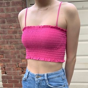Hot Pink Cropped Tank Top